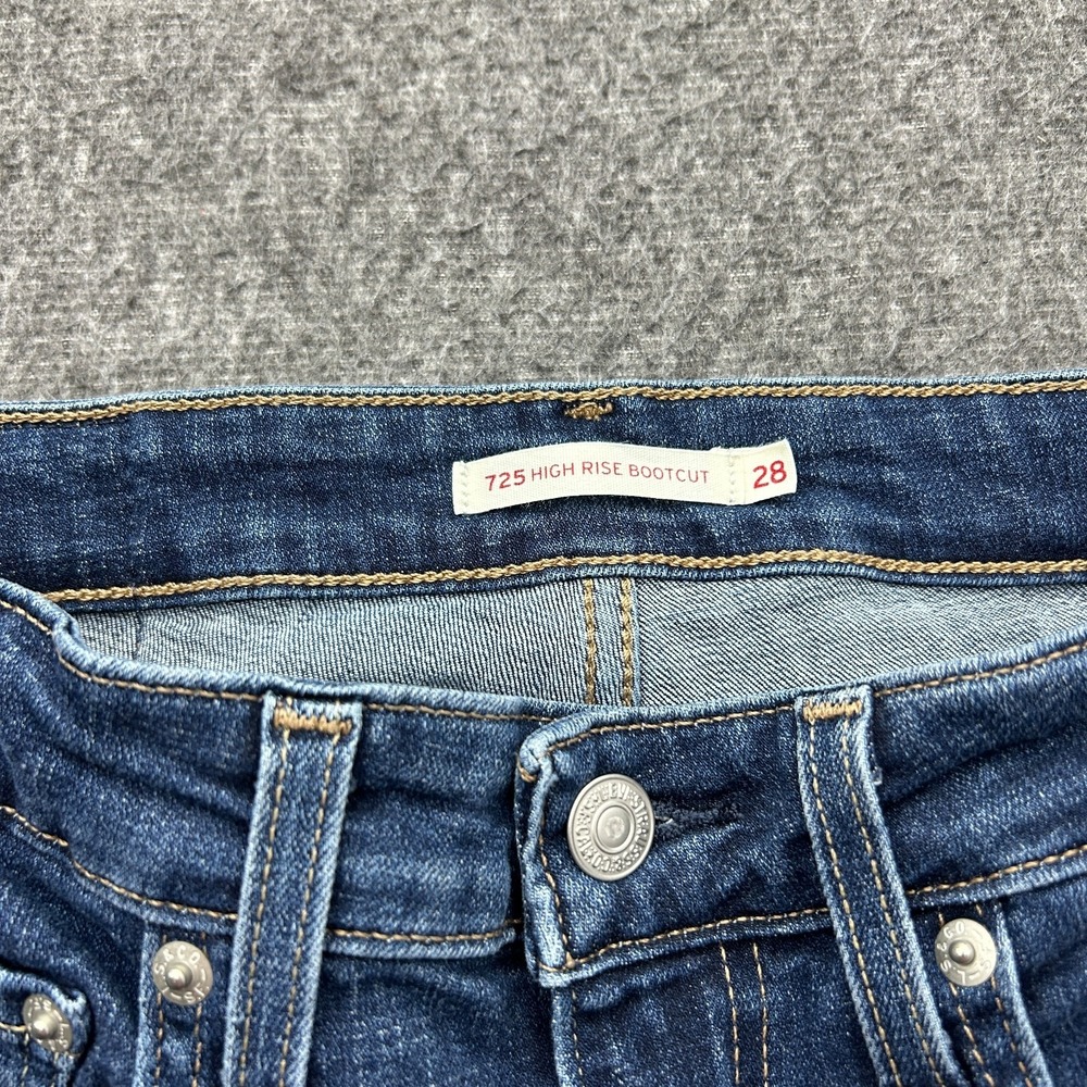 Levi's Jeans Women 28 Blue 725 High Rise Bootcut Stretch Denim Denim Pants - Picture 3 of 9